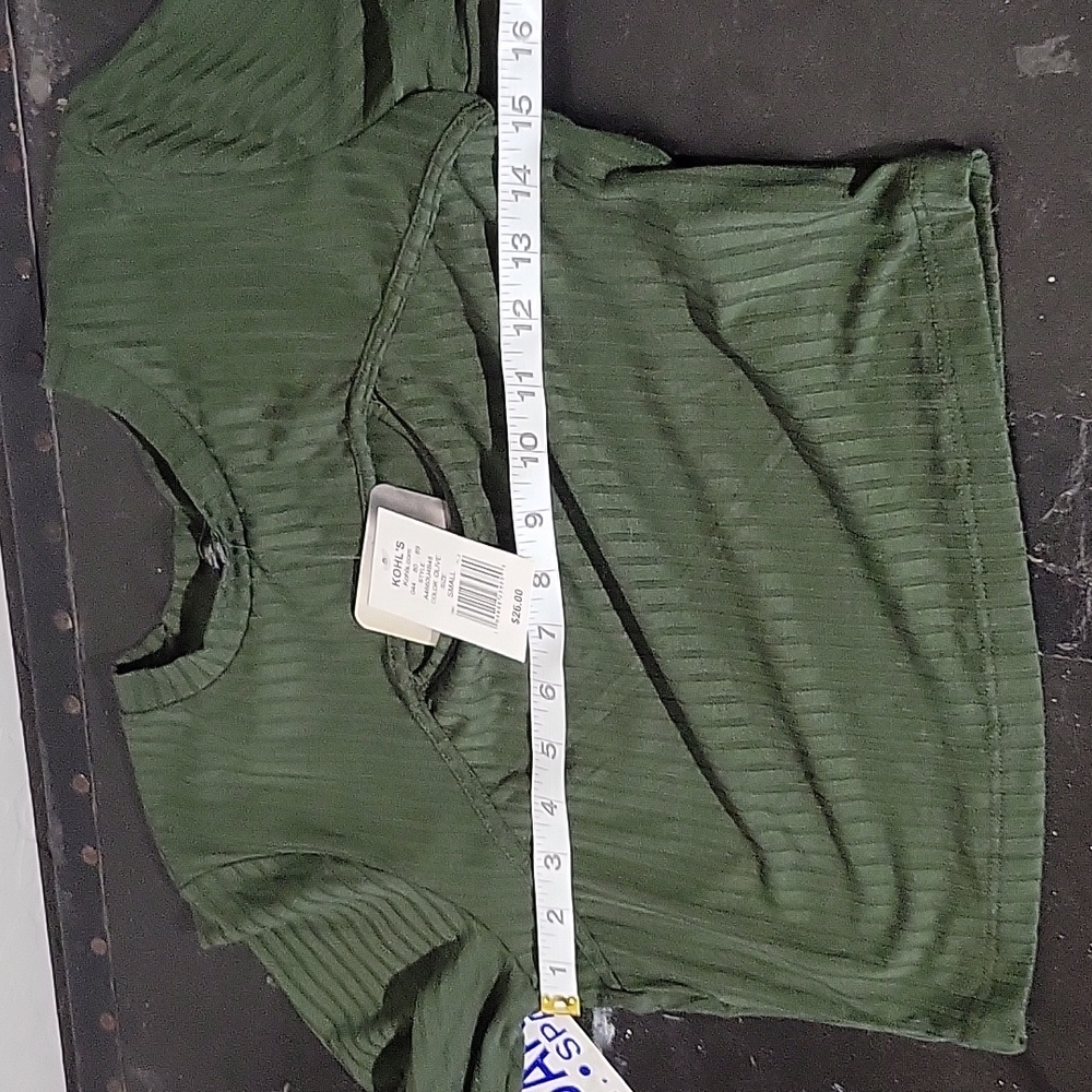LILLY ROSE Small Ribbed Olive Crop - Picture 8 of 10